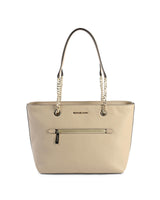 Leather Front Zip Tote Bag - One Size