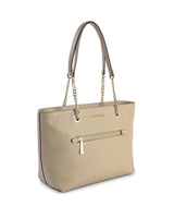 Leather Front Zip Tote Bag - One Size - Front View
