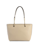 Leather Front Zip Tote Bag - One Size - Side View