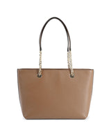 Leather Front Zip Tote Bag - One Size - Side View