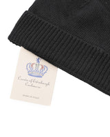 Edinburgh Crown Women's Luxurious Cashmere Blend Beanie in Classic Black - One Size - Front View