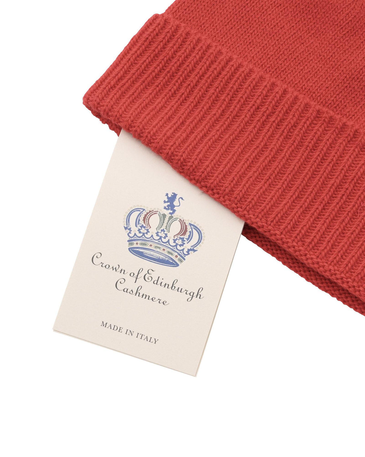 Edinburgh Crown Luxury Women's Cashmere Beanie Hat in Red - One Size