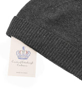 Crown of Edinburgh Women's Luxurious Cashmere Beanie in Steel - One Size - Front View