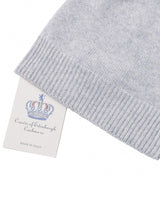 Edinburgh Crown Women's Cashmere Beanie Hat in Pearl Grey - One Size Luxury Accessory - Front View