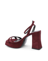 Hugo Boss Women's Dark Red Leather Heeled Sandals in Dark red - 37 EU - Side View