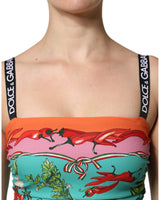 Dolce & Gabbana Women's Multicolor Printed Silk Sleeveless Midi Dress - 42 IT - Rear View
