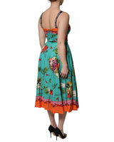 Dolce & Gabbana Women's Multicolor Printed Silk Sleeveless Midi Dress - 46 IT - 45-Degree Angle