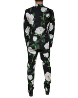 Dolce & Gabbana Men's Black Rose Cotton  Formal 2 Piece Suit - 50 IT - Top-Down View