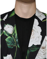 Dolce & Gabbana Men's Black Rose Cotton  Formal 2 Piece Suit - 50 IT - 45-Degree Angle