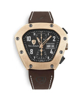 Lamborghini Men's Black Leather Watch - One Size