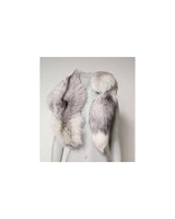 Dolce & Gabbana Women's White Fox Fur Neck Wrap Warmer Winter Scarf - One Size - Rear View