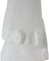 Dolce & Gabbana Women's White Floral Lace Nylon Floor Length Wedding Veil - One Size - Front View