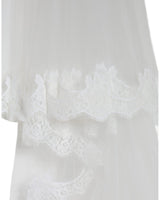 Dolce & Gabbana Women's White Floral Lace Nylon Floor Length Wedding Veil - One Size - Side View