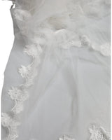 Dolce & Gabbana Women's White Floral Lace Nylon Floor Length Wedding Veil - One Size - 45-Degree Angle