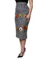 Dolce & Gabbana Women's Multicolor Floral Print High Waist Pencil Cut Skirt - 40 IT - Side View