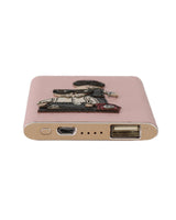 Dolce & Gabbana Designer Pink & Gold Power Bank Charger for Women - Front View