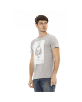 Trussardi Action Men's Stylish Gray Tee - Elevate Your Casual Chic - XL - Front View