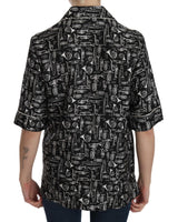 Dolce & Gabbana Silk Musical Instrument Print Collared Blouse for Women - Front View