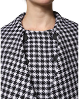 Dolce & Gabbana Women's Black White Monochrome Patterned Floral Cape Jacket - 42 IT - 45-Degree Angle
