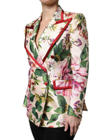 Dolce & Gabbana Women's Multicolor Floral Double Breasted Jacket - 40 IT - Side View