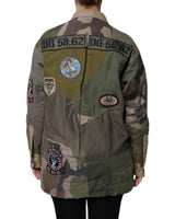 Dolce & Gabbana Women's Military Green Cotton Button Down Jacket - 36 IT - Side View