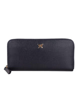 Ungaro Women's Elegant Black Leather Zip Wallet - One Size