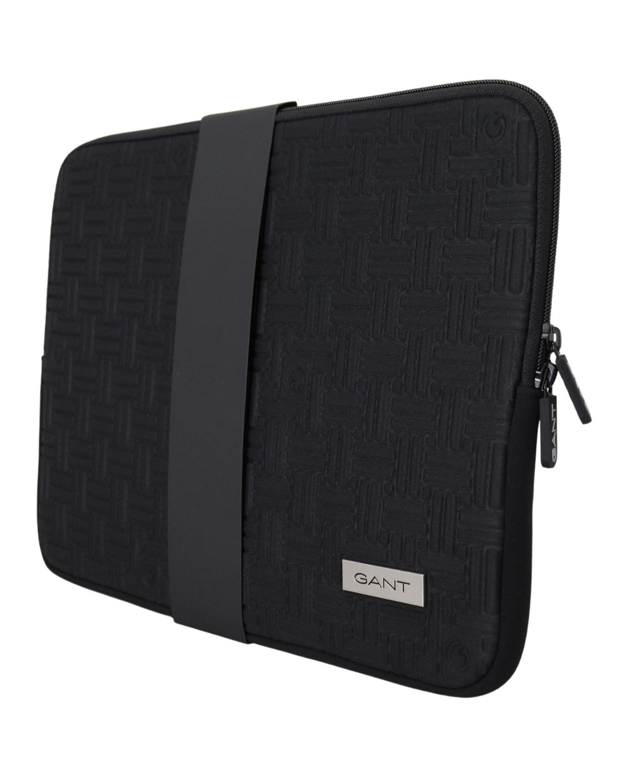 GANT Men's Neoprene Black Padded Laptop Sleeve Case with Zipper Closure - One Size
