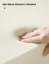 Vacuum-Packed, Comfy Mid Century Togo Lounge Sofa Modern Backrest White Corduroy Armless Retro Decorative Cozy Seat for Indoor - Top-Down View