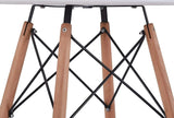 Wood Dining Table for 2-4 People,80cm DIA Modern Round Kitchen Table with Wood Legs for Dining Room, Living Room and Kitchen - Close-Up Angle