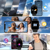 Smart Watch 44mm Bluetooth call Screen True Multidial Blood Oxygen Game Sports Mode Pro FOR IOS and Android White with 2 straps - 45-Degree Angle