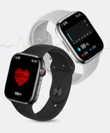 Smart Watch 44mm Bluetooth call Screen True Multidial Blood Oxygen Game Sports Mode Pro FOR IOS and Android White with 2 straps - Low Angle