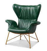 Vintage Butterfly Armchair with Gold Steel Legs Green - Top-Down View
