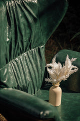 Vintage Butterfly Armchair with Gold Steel Legs Green - Front View