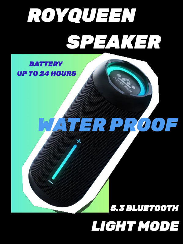 Compact Waterproof Bluetooth Speaker with LED Lights, 24H Playtime, Bluetooth 5.3, 360° Sound for Outdoor Adventures