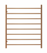 Premium Brushed Rose Gold Towel Rack - 8 Bars, Round Design, AU Standard, 1000x850mm Wide