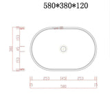 Ultra Modern Concrete Cement Wash Basin Counter Top Matte Dark Gray Oval Basin