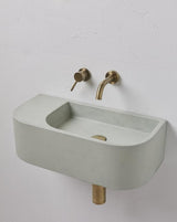 New Concrete Cement Wash Basin Counter Top Matte Mint Green terrazzo finish Wall Hung Basin
