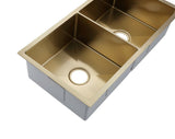 2023 Burnished Brass Gold stainless steel 304 double bowl kitchen sink - Side View