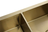 2023 Burnished Brass Gold stainless steel 304 double bowl kitchen sink - Top-Down View