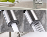 2023 Matte Black Pull out Kitchen tap Solid stainless steel PVD plated - Front View