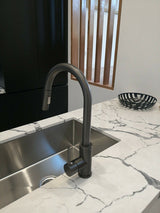 2023 Matte Black Pull out Kitchen tap Solid stainless steel PVD plated - Top-Down View