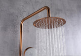 2023 Brushed Rose Gold Copper Solid Stainless Steel 304 made shower set w diverter 200 mm head sprayer hand held head - Top-Down View