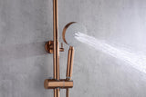 2023 Brushed Rose Gold Copper Solid Stainless Steel 304 made shower set w diverter 200 mm head sprayer hand held head - Low Angle