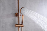2023 Brushed Rose Gold Copper Solid Stainless Steel 304 made shower set w diverter 200 mm head sprayer hand held head - Extra Image