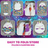 2022 Sleeping Bag Happy Nappers Kids Children Blanket Winter fluffy warm Xmas Gift - Top-Down View