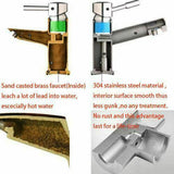 2023 Brushed Brass Gold L shape 3 way filter water kitchen mixer tap faucet Stainless steel Made PVD plated - Top-Down View