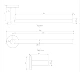 2024 Round New Toliet Roll Holder brushed copper hand towel holder - Top-Down View