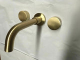 2021 New Burnished Gold Brushed Brass mixer WaterMark WELS round taps wall faucet basin - Side View