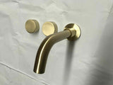 2021 New Burnished Gold Brushed Brass mixer WaterMark WELS round taps wall faucet basin - Top-Down View