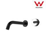 2021 New Marble Stone handle matte black wall taps 1/4 turn matte black pattern - Front View